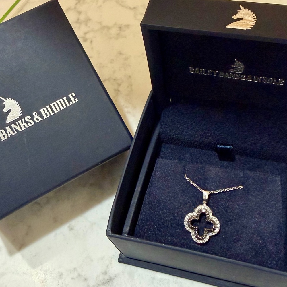 Bailey Banks and Biddle Sterling Silver Diamond necklace